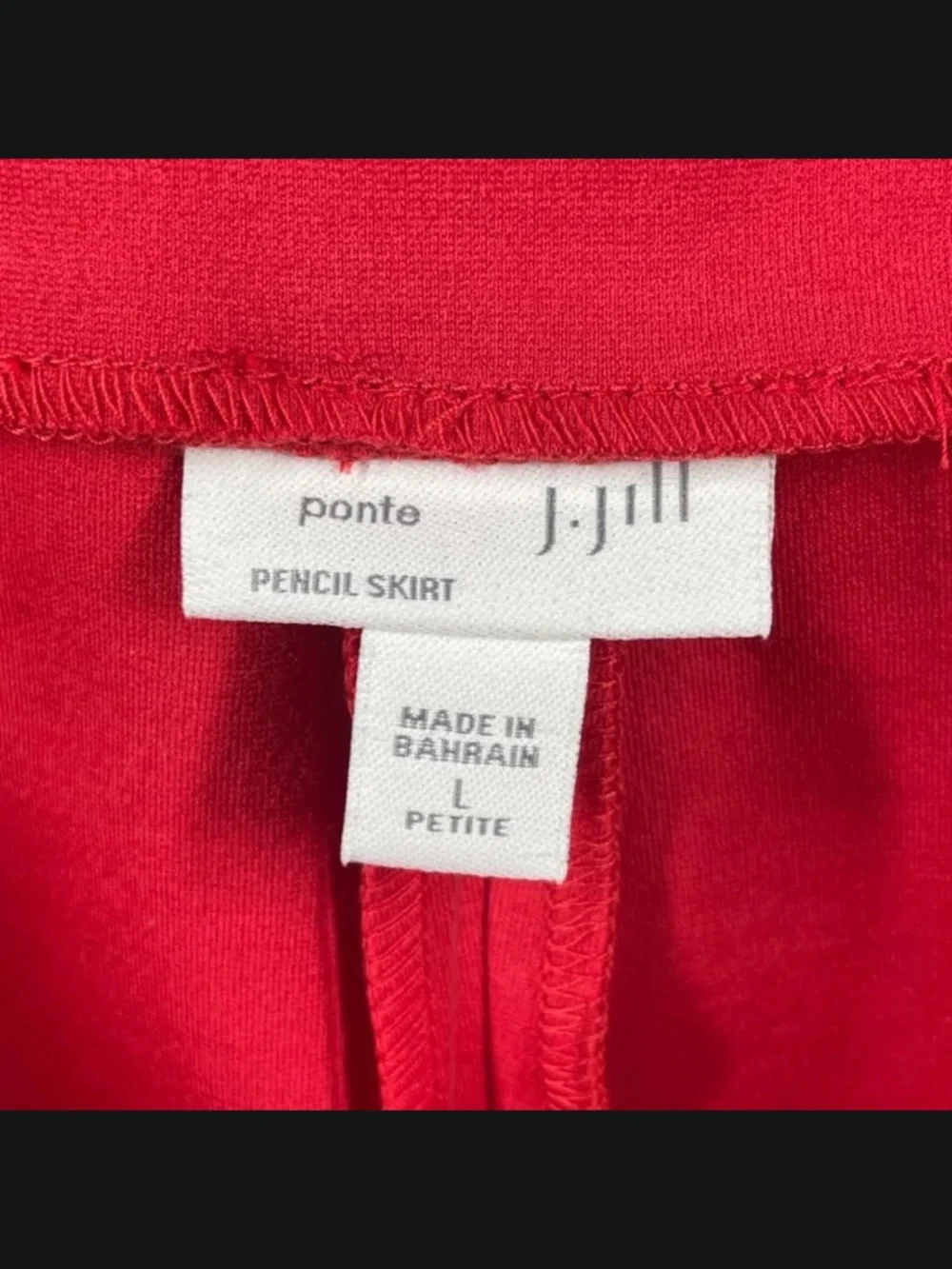 NEW J Jill Skirt Womens Large petite red pencil straight short business cocktail - Picture 2 of 8